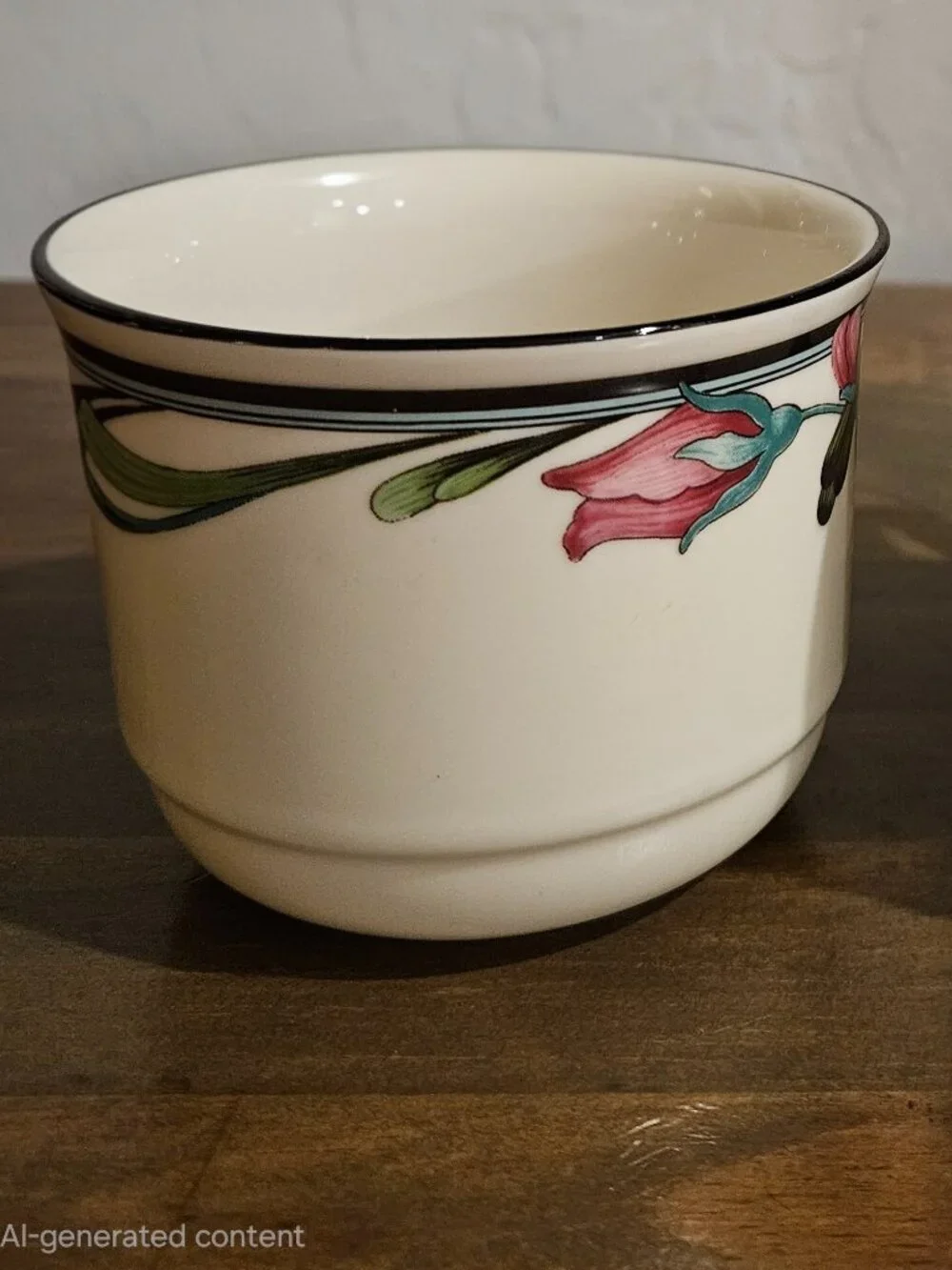 Lenox Floral Ceramic Coffee Mugs Teacups Set of 2 White Pink Green